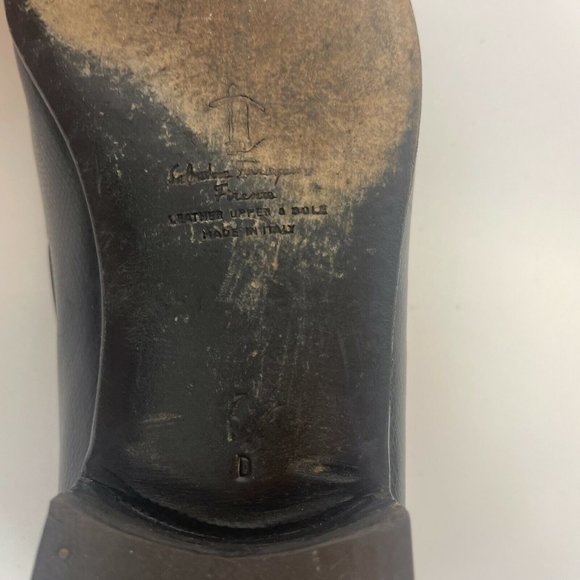 Salvatore Ferragamo Tassle Slip On Loafers Leather Black Italy Mens Size 7.5 D - Picture 6 of 7